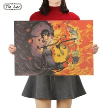 TIE LER Наруто классический японский мультфильм комикс крафт-бумага Бар плакат ретро плакат декоративной живописи наклейки на стену