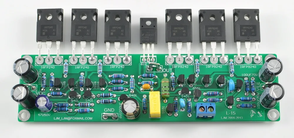 В собранном виде L15 усилитель на полевых МОП-транзисторах доска 2-х канальный AMP(IRFP240 IRFP9240)-YD