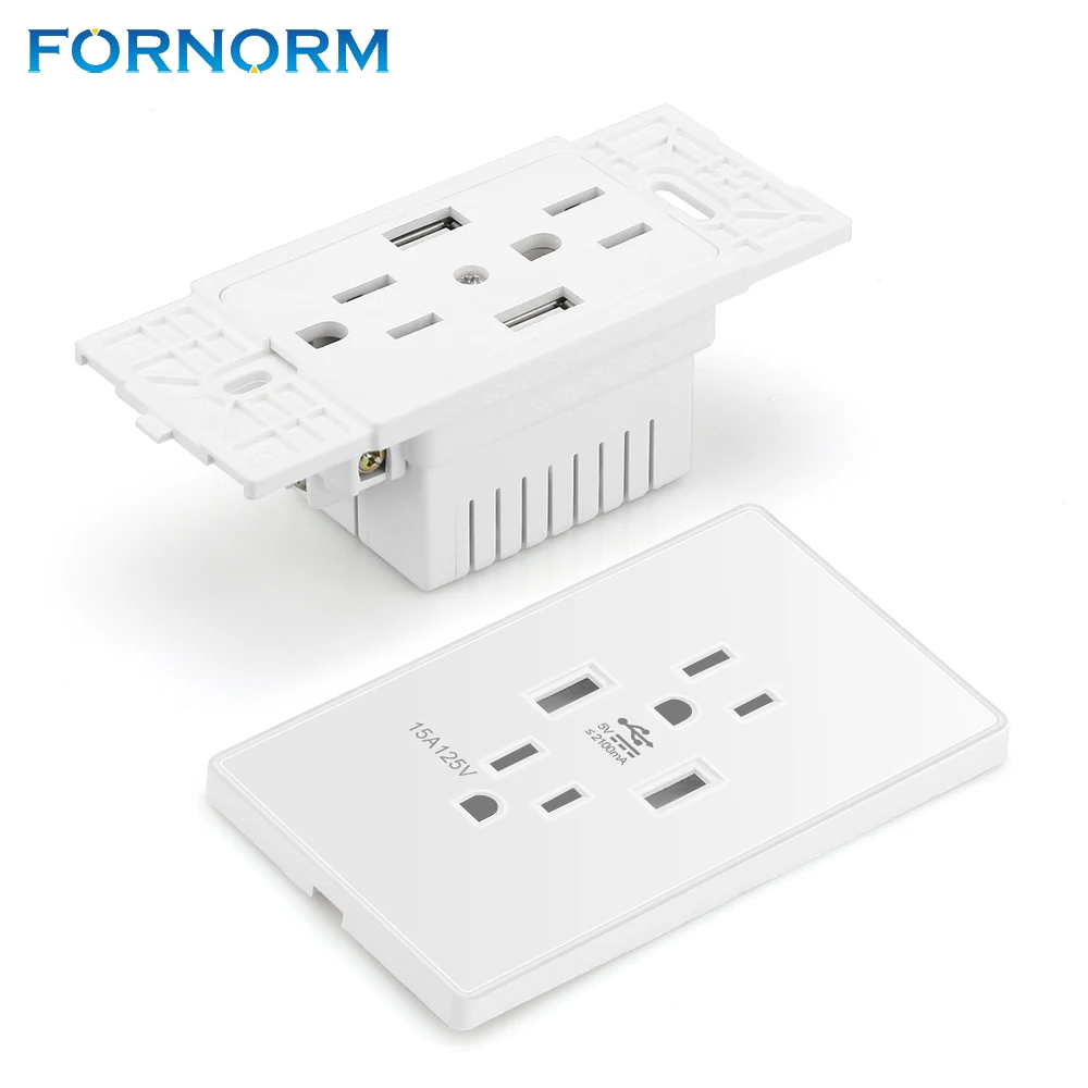 FORNORM Standard USB Wall Outlets Universal Electrical Outlet USB