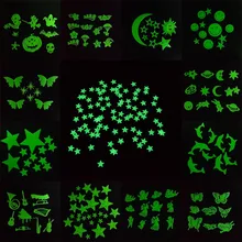 Hot Sale Various Amazing Glow in Dark Luminous Cartoon Moon Star Nursery Baby Room Home Decor Wall Stickers for Kids Rooms Decal