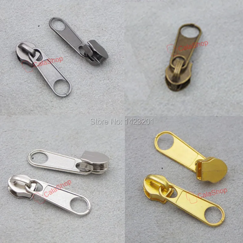 

50 pcs / Lot 3# Slider Pull Molded Zipper Puller for Repair Replace Kit Stop Jeans Slider 4 color choice F270 Free Shipping
