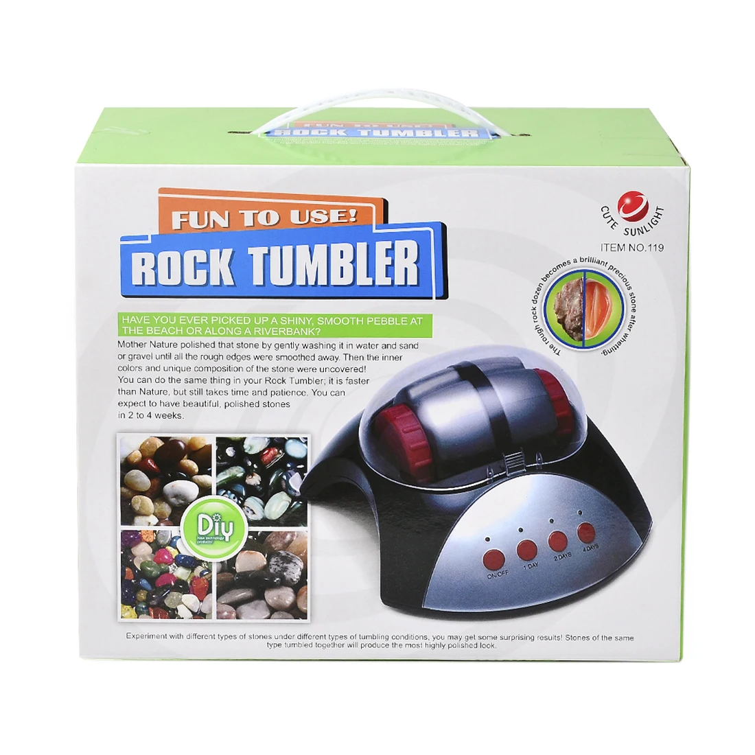 DIY niños Rock Tumbler ciencia y educación serie pulidora máquina de Aprendizaje Temprano juguetes educativos para niños - 3