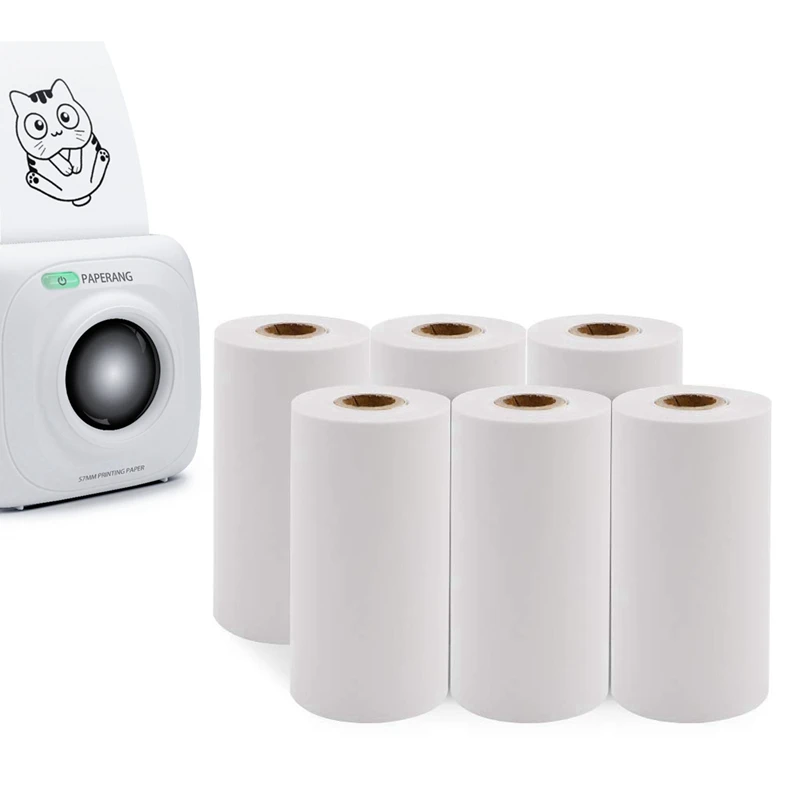 

3 Rolls Printable Sticker Paper White Direct Thermal Paper Self-Adhesive 57X30Mm For Paperang P1 P2 Portable Bluetooth Pocket