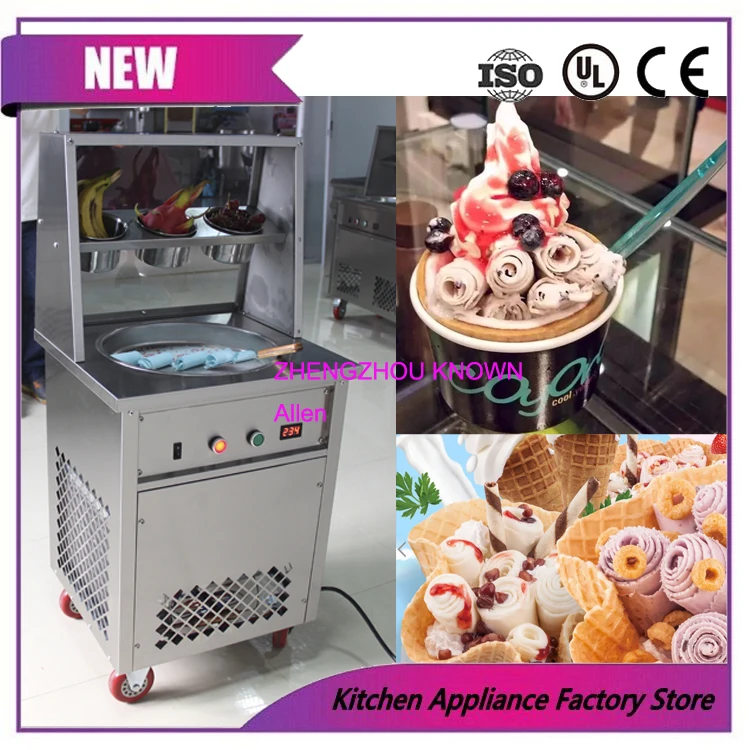 

2017 new arrival ad light box design slush thai ice machine fried ice pan machine soft hard ice cream machine sale