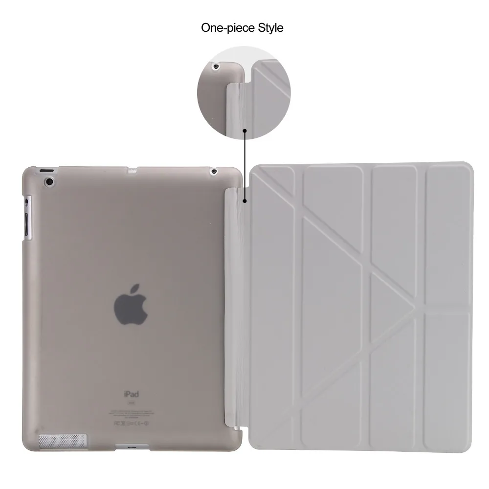 Для Apple ipad 2 3 4 чехол для нового ipad 2 флип чехол для ipad 4 PU кожаный смарт-чехол для ipad 3 Стенд чехол с зажимом чехол - Цвет: gray