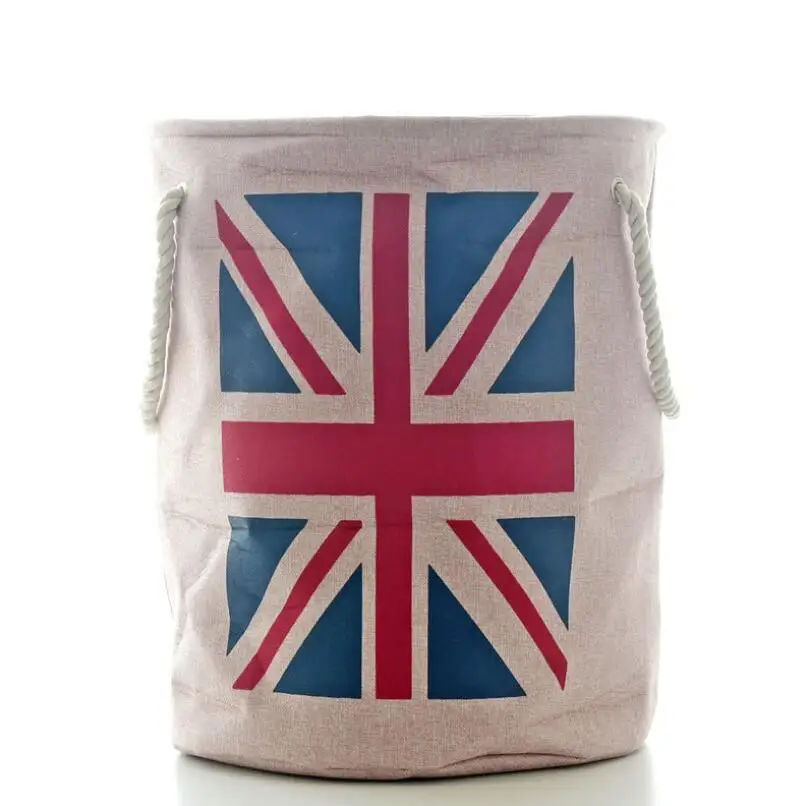 

British flag Large Laundry Hamper Clothes Storage Baskets Home clothes organizer barrel Bags kids toy storage barrels AU733