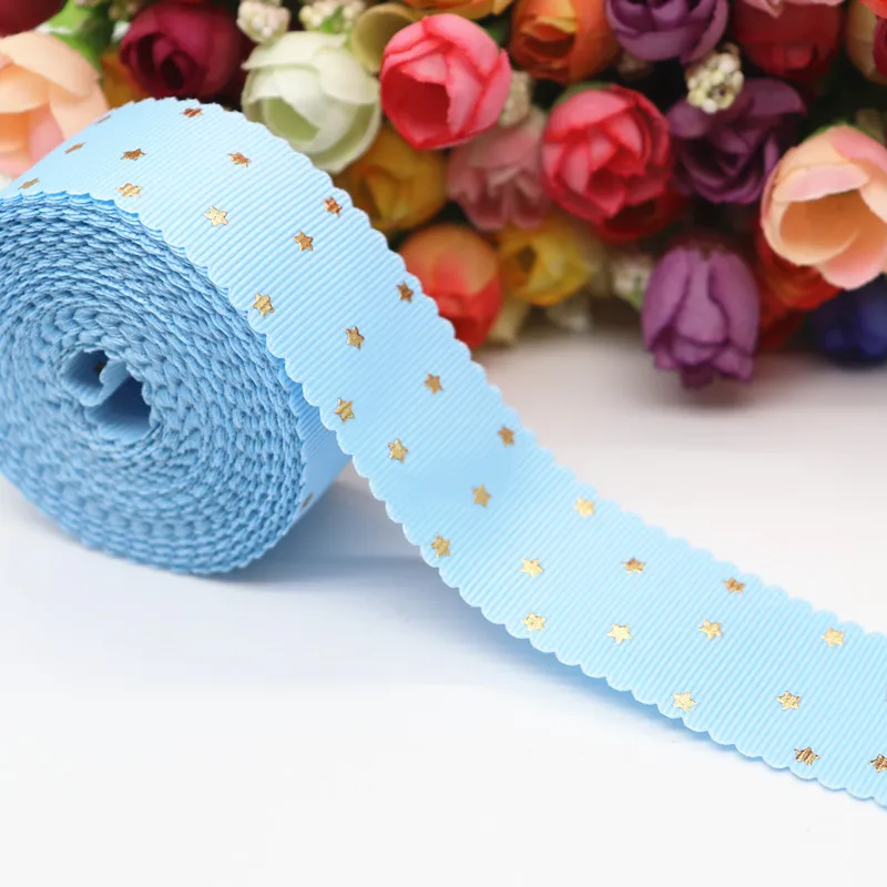 Ribbon Decoration Ribbon Supplies Grosgrain Ribbon Sewing Ribbon Lace Trim Ribbon 10 Yards Printed Gold Little Stars Grosgrain Ribbon Lace Ribbon For Hair Bows DIY Crafts Handmade Accessories M19070801