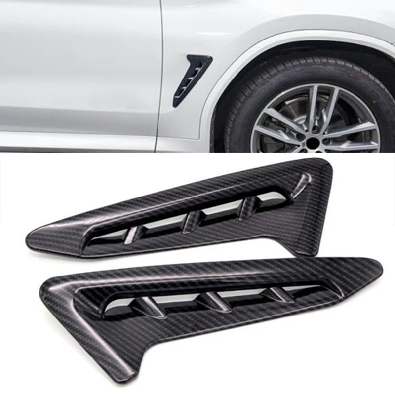 Chrome/Carbon Fiber Black Side Door Wing Fender Air Vent Cover for BMW X3 G01 2018 Side Door Air
