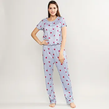 

Ladies Jumpsuit Winter 2019 Fashion Women's fashion printed short-sleeved sweatshirt home wear jumpsuit L322