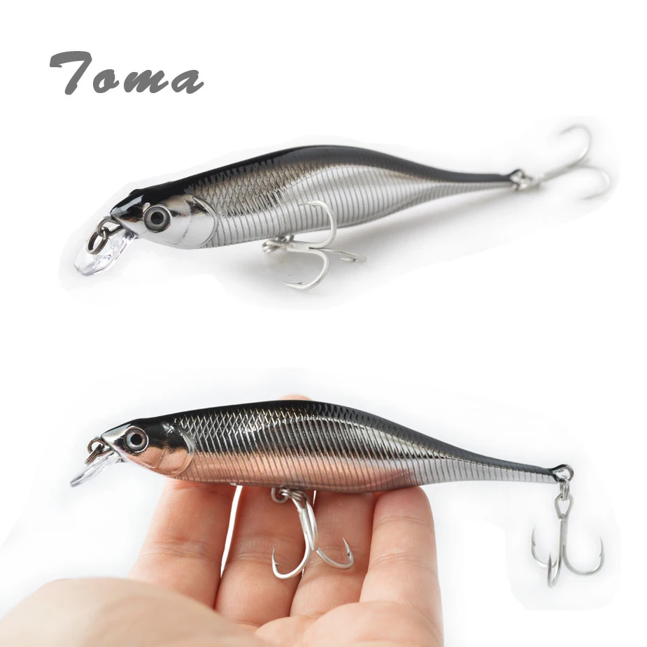

TOMA Sinking Slowly Minnow Fishing Lure Wobblers 12g/110mm Plastic Hard Bait Crankbait With VMC Hooks peche isca artificial