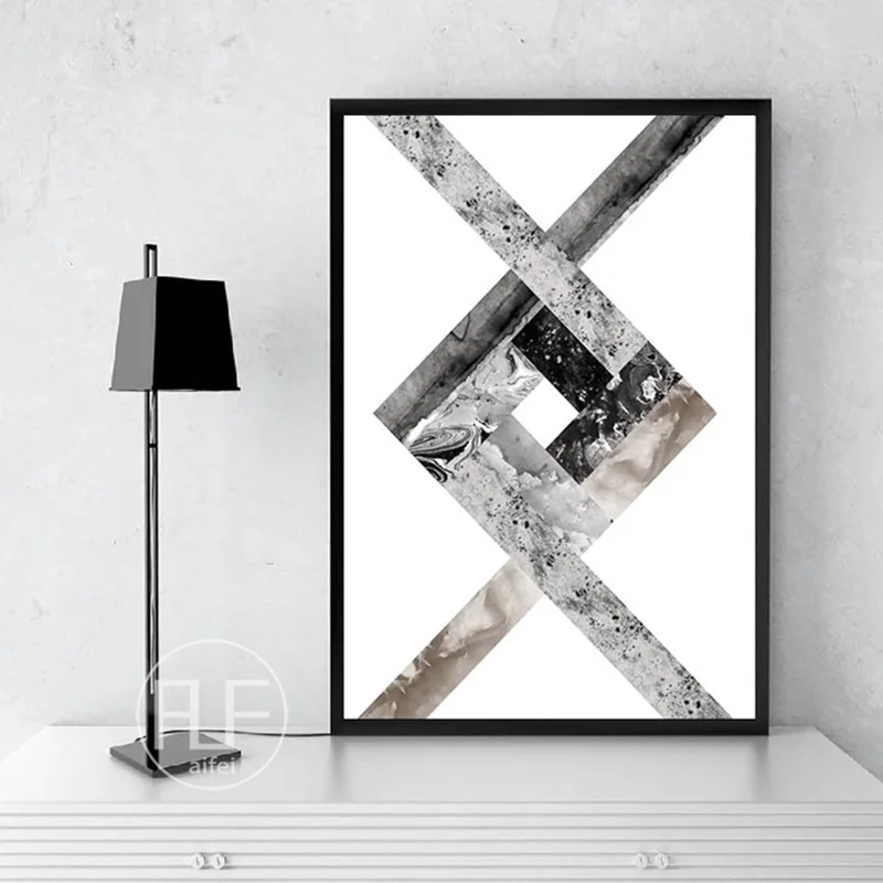 Abstract Geometric Canvas Painting Black and White Nordic Posters and Prints Wall Art Picture for Living Room Decor No Frame