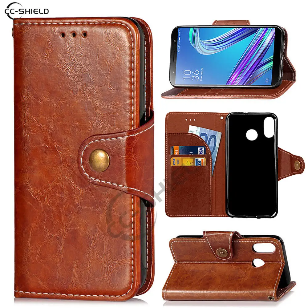 Flip Case for ASUS ZenFone Max (M1) ZB555KL ZB 555KL Wax Oil Business Leather Cover Phone Case
