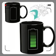 Praktische Batterie Farbwechsel Thermometer Wärme Becher Empfindliche Porzellan Tee Kaffeetasse