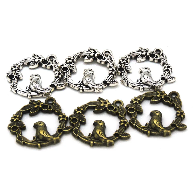 500pcs 19*21MM diy jewelry Accessories bronze silver tone alloy antique