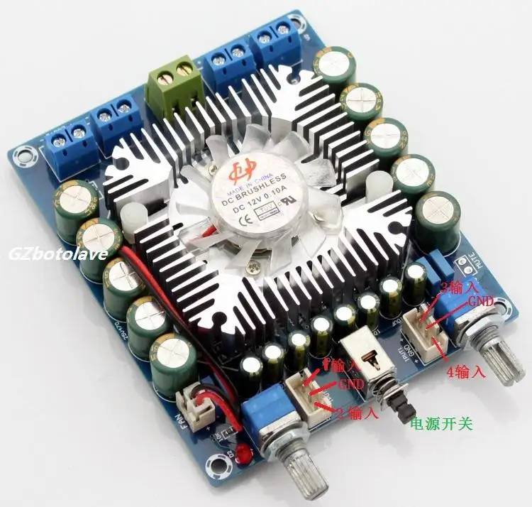 TDA7850 4.0 Channel mini car amplifier digital 50w*4 12v audio board | Электроника
