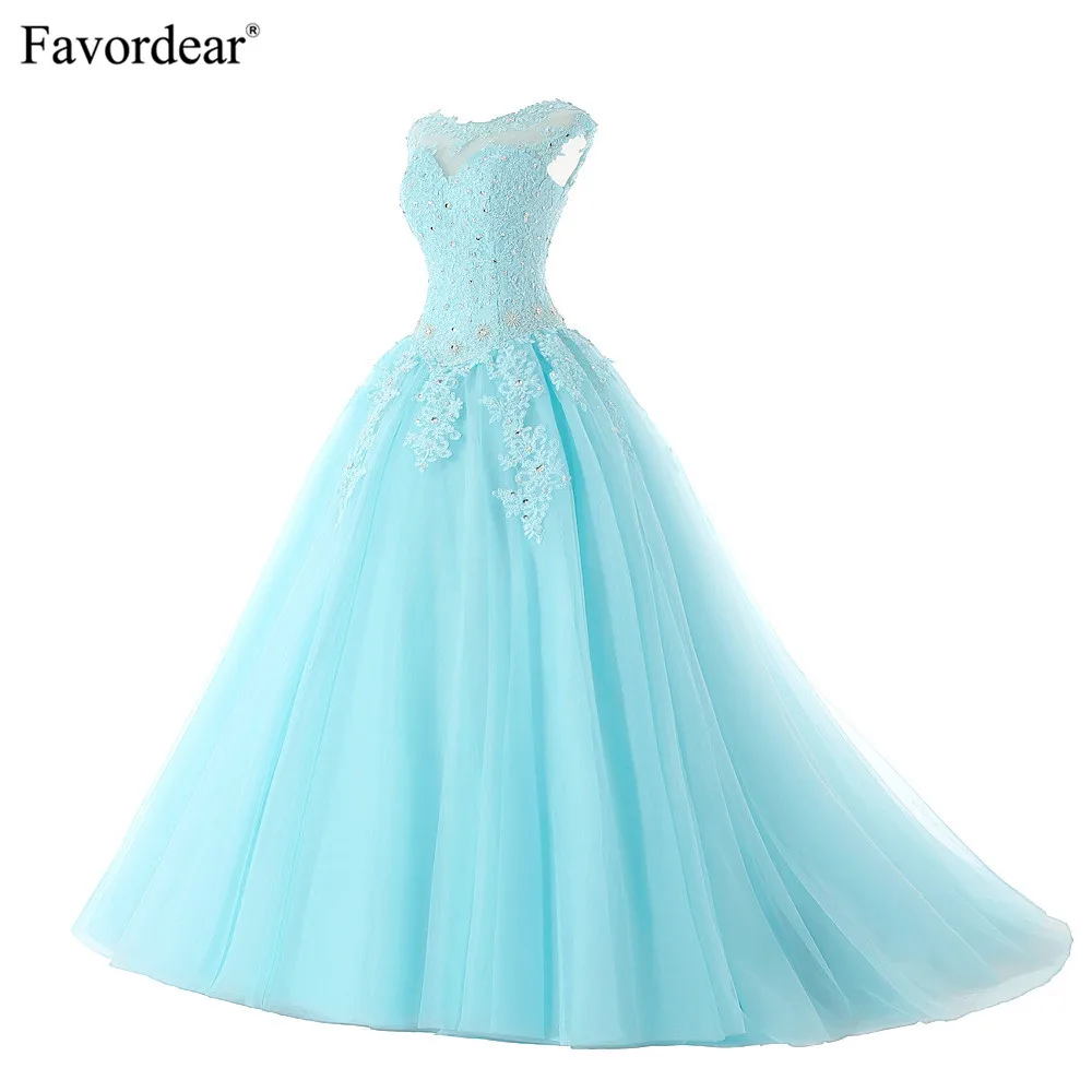 Favordear Quinceanera Бисер сладкий 16 платье Vestidos De 15 Anos Кепки рукавом Бирюзовый Вино Quinceanera платья вечерние платье