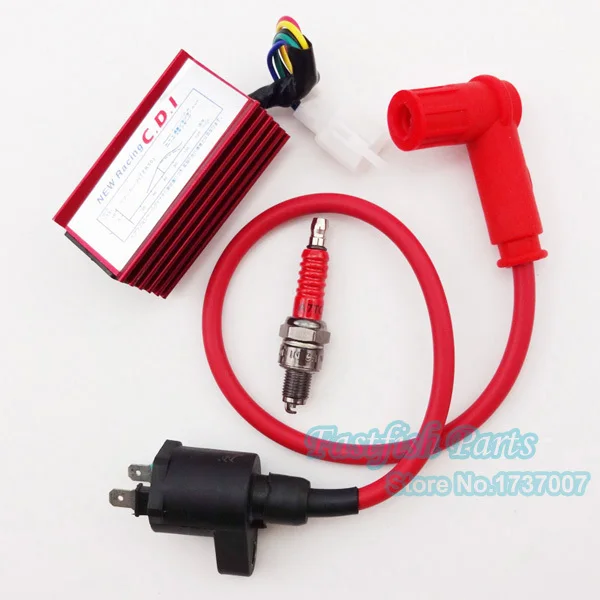 Катушка зажигания Red Racing и 5 контактная Свеча AC CDI A7TC для питбайка квадроцикла