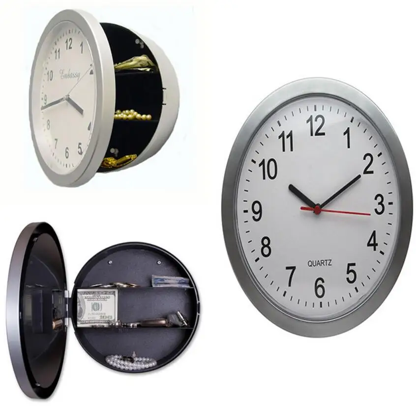 Wall Clock Hidden Secret Safe Box for Cash Money Jewelry Storage Security Safes