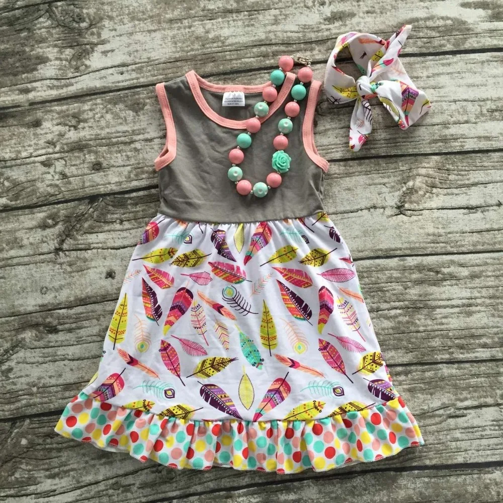 2016 free shipping new baby girls clothing 2 7 years old feather