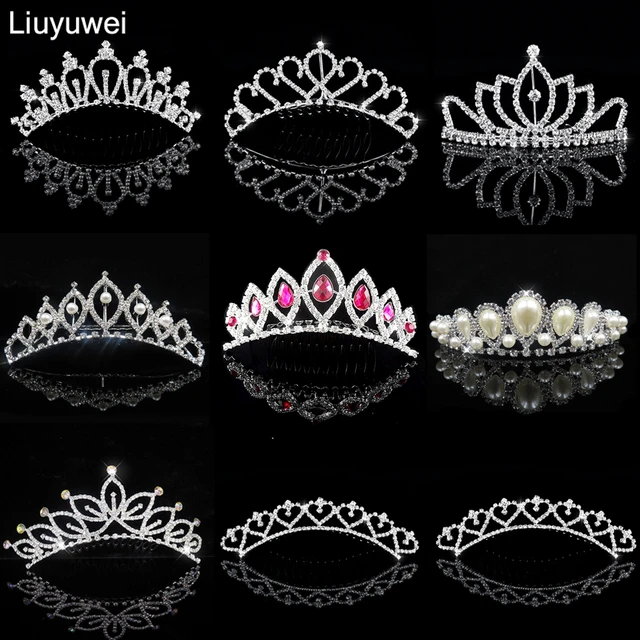 Children Mini Crowns Hair Comb Crystal Bridal Tiaras Princess Crown For  Women Girls Rhinestone Pearl Wedding Bridal Tiara Gift - AliExpress