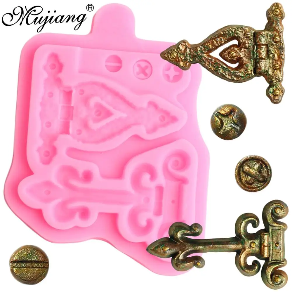 

Vintage Hinge Screw Silicone Molds Cupcake Topper Fondant Mold DIY Party Cake Decorating Tools Candy Chocolate Gumpaste Moulds