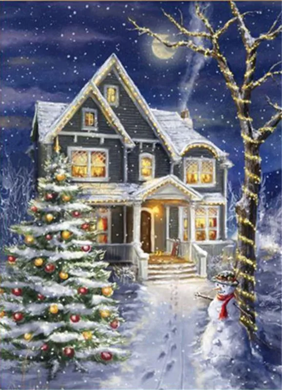 Diy алмазная живопись вышивка крестиком Санта Рождественская Подарочная Алмазная мозаика рукоделие арт-деко - Цвет: Фиолетовый