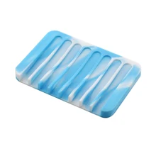 1 шт. силиконовая мраморная мыльница держатель для мыла для пеших прогулок для путешествий отдыха на природе кемпинга домашнего использования(небесно-голубой с белым