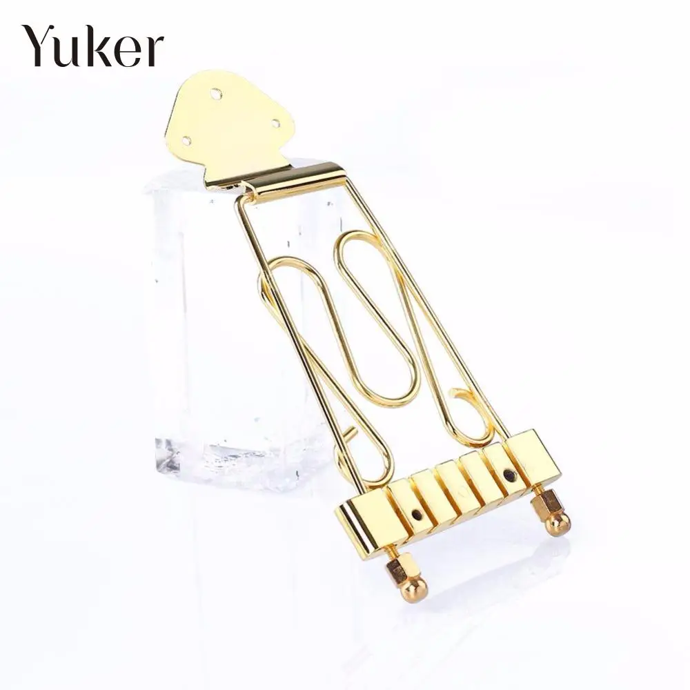 Gold 6 String Jazz Archtop Guitar Trapeze Tailpiece with Wired Frame