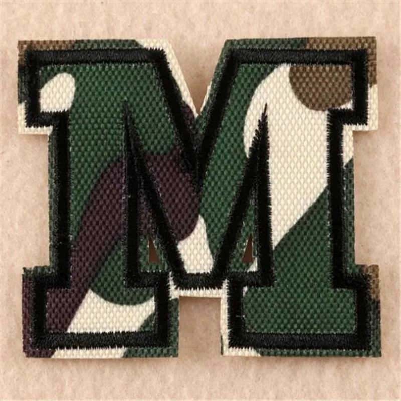 

Clothing diy embroidery iron on patch deal with it Camouflage M military patches for clothe badges stickers fabric free shipping