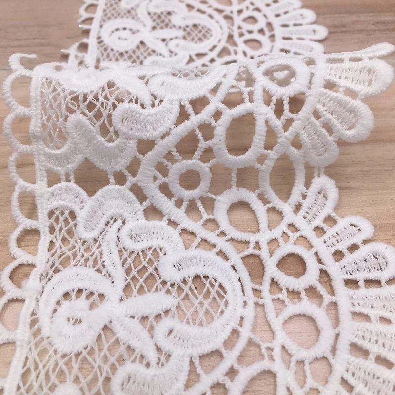 93mm Width 2 Yards White Black Elastic Lace Trim For DIY Clothing Accessories French Net Stretch Fabric Sewing Applique Cr | Дом и сад