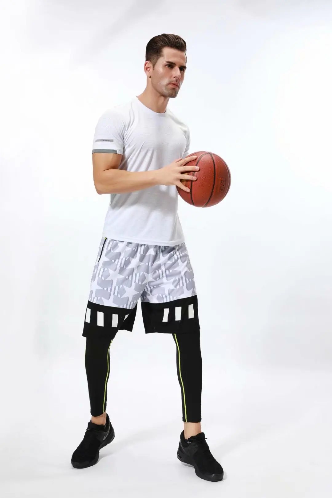 Мужские спортивные дышащие шорты для бега с карманами на молнии, баскетбольные шорты для бега, быстросохнущие спортивные шорты для мужчин