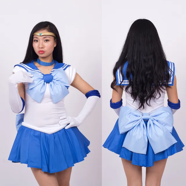 XXS 3XL Adult/kid Anime Sailor Moon Ami Mizuno / Sailor Mercury Cosplay ...