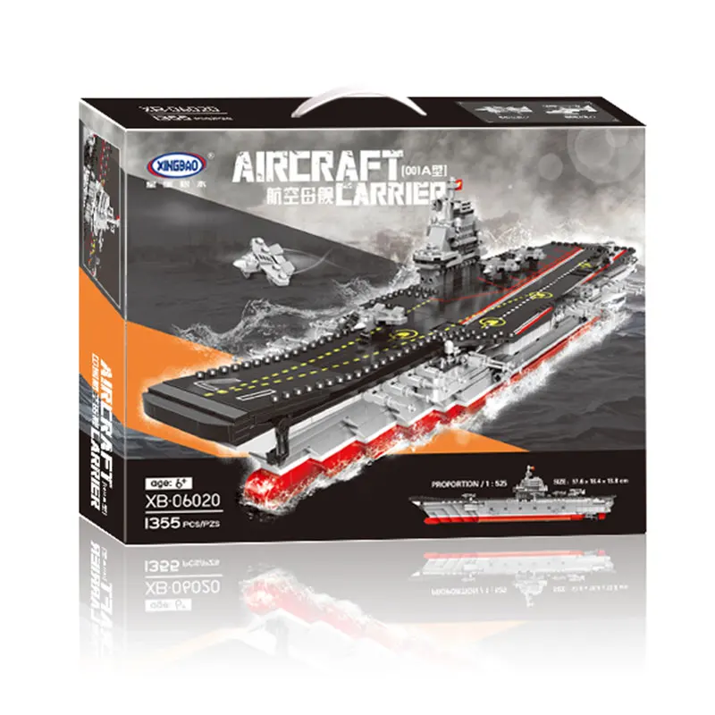 

XINGBAO 06020 New 1355PCS Military Series The Aircraft Ship Set Building Blocks Bricks Toys Educational Kids Toys Gifts Models
