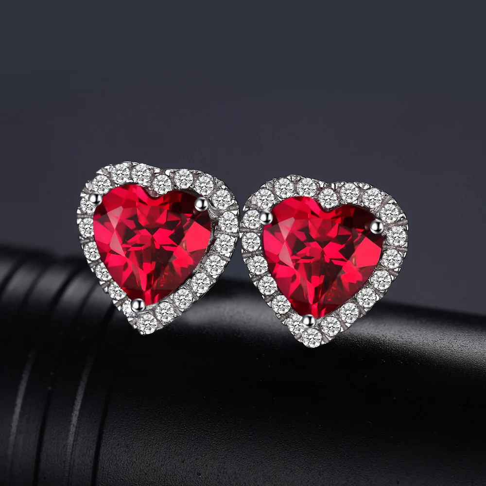 Jewelrypalace Сердце моря любовь создал рубиновое кольцо Стад Серьги Кулон Цепочки и