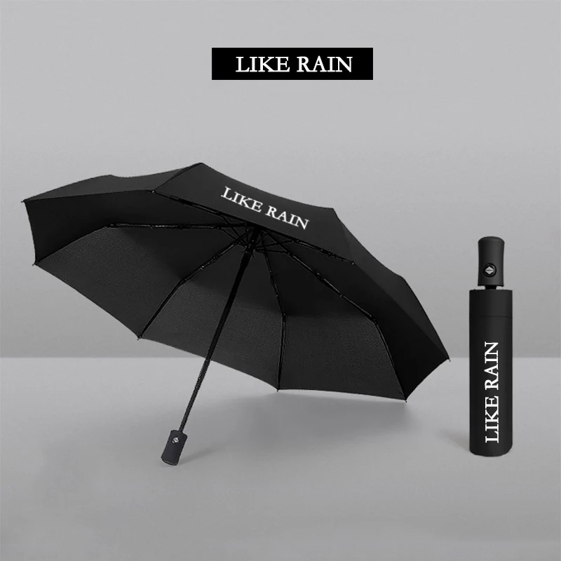 Как дождь полностью автоматический зонтик женский ветрозащитный 8 ребра сильные Зонты Дождь для женщин мужчин бизнес Дождливый Солнечный зонтик UBY03