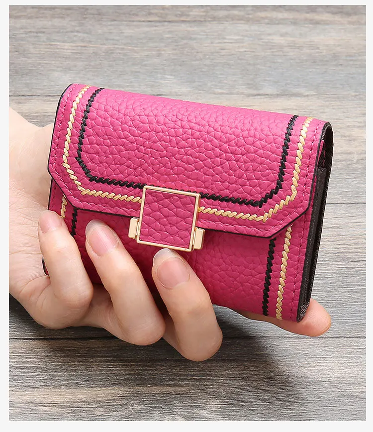 Luxury Brand Designer Card Holder Women Genuine Leather Small Wallet ID Credit Cards Case Leather Hasp Card Bag New INS Hot