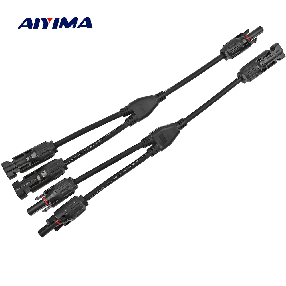 

AIYIMA 1Pair MC4 Connector Y Branch M/M/F and F/F/M mc4y 2 Male 1 Female and 2 Female 1 Male Solar Panel Cable Branch Connector