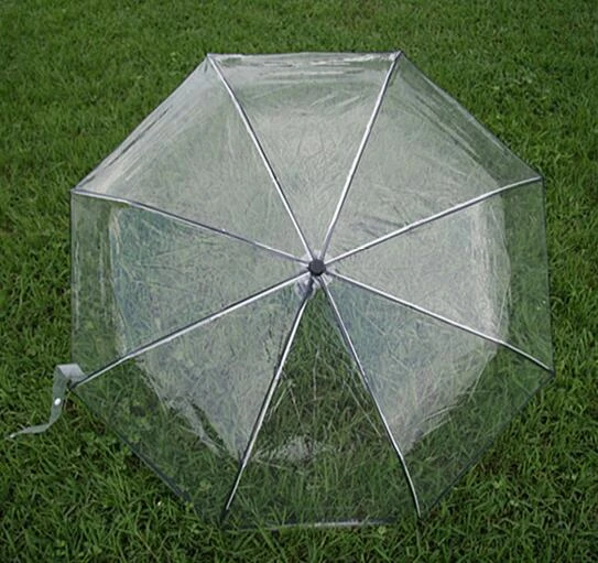Tres Plegable Abrir Cerrar Paraguas Plegable Transparente Claro Paraguas Fresco -