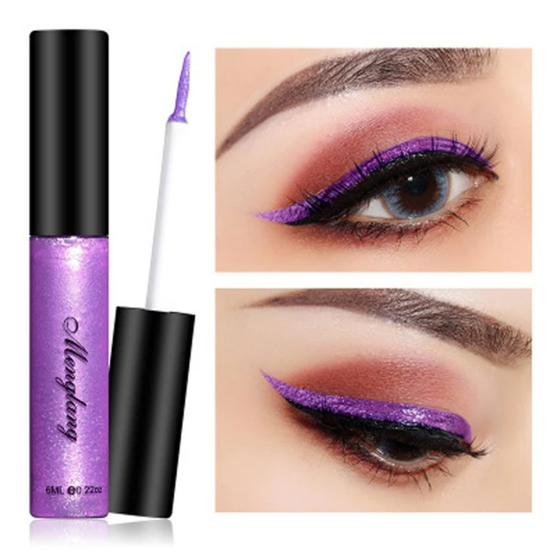 

1PC Chameleon Metallic Shiny Smoky Eyes Eyeshadow Waterproof Glitter Liquid Eyeliner Metallic Natural Long lasting Eyeliner