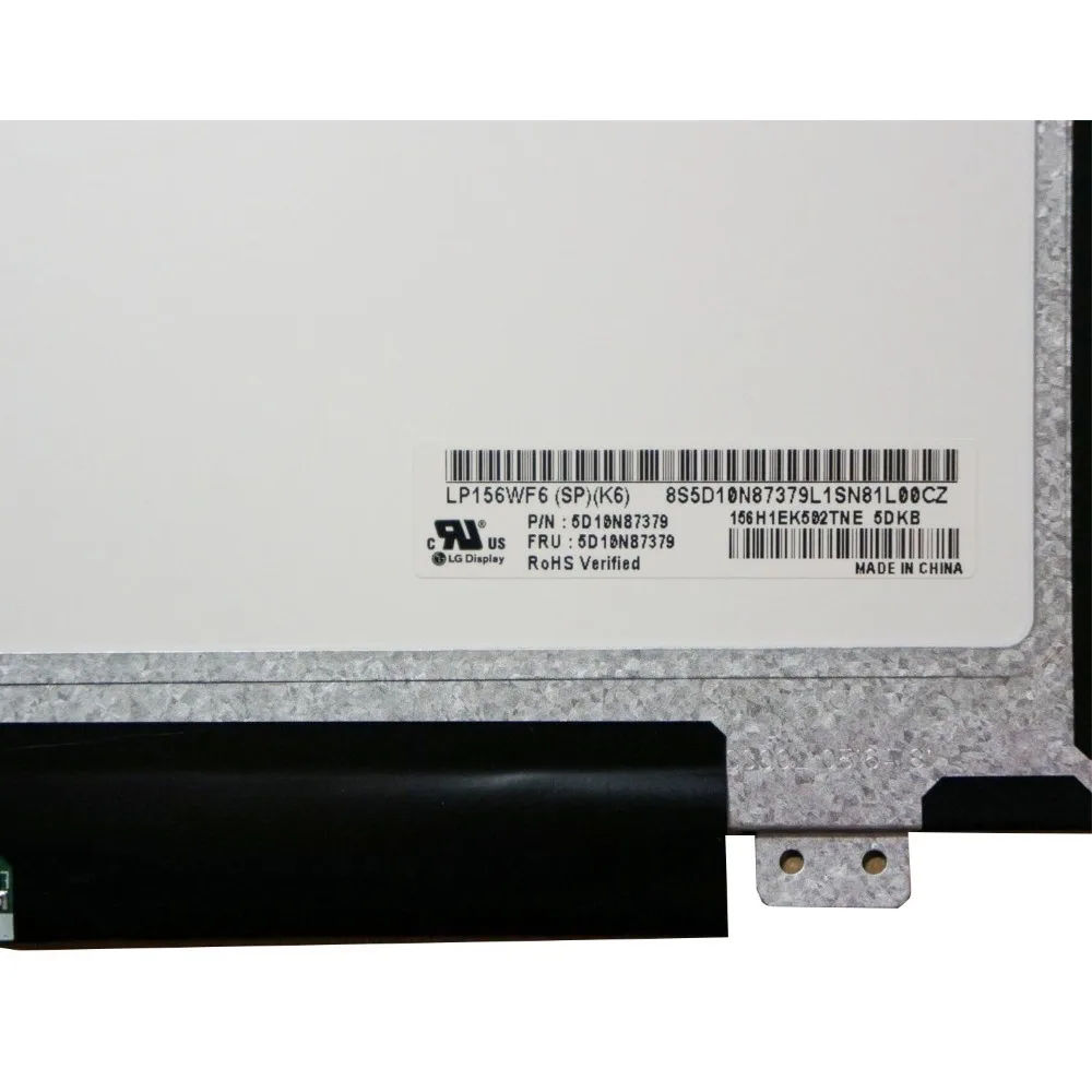 

15.6" laptop LP156WF6-SPK6 LP156WF6 (SP)(K6) SP K6 Matrix LCD Screen IPS FRU P/N 5D10N87379 FHD 1920X1080 LP156WF6 SPK6 Panel