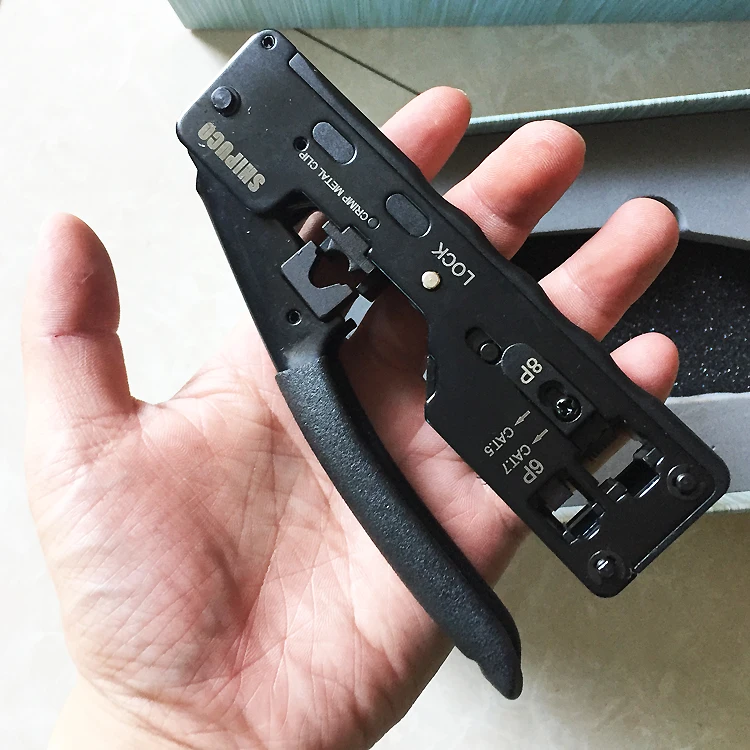 

High quality Network Telecom Crimping Tool for RJ45 RJ11 RJ12 Cat7 Cat6A Cat5e Cat5 Modular Plugs Metal Plier Crimper Tool Combo
