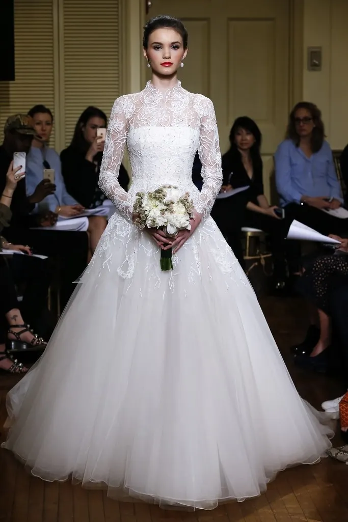 Robe De Mariage Long Sleeves High Neck A Line Wedding Dresses 2017 Robe De Mariage Long Sleeves High Neck A Line Wedding Dresses 2017 Liques Beaded Bridal Zipper Back Gowns Xh 8 In From