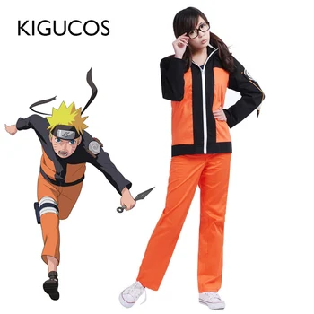 

KIGUCOS Naruto Cosplay Costumes Adult Uzumaki Naruto Outfit Set with Jacket and Pants Uniform