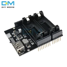 ESP8266 ESP32 2 Double Dual 16340 Rechargeable Lithium Battery Charger Shield Board Power Bank Module For Arduino UNO R3