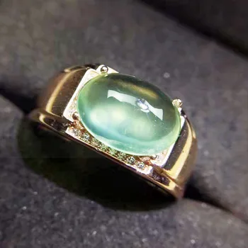 

Men ring Free shipping Natural and real prehnite grape stone 925 sterling silver 3.2ct gemstone J8041505