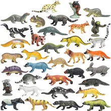 36Pcs Mini Wild Animals Educational Toy Simulation Animals Model Doll Set for Children Early Educational Cognitive Toys 2019