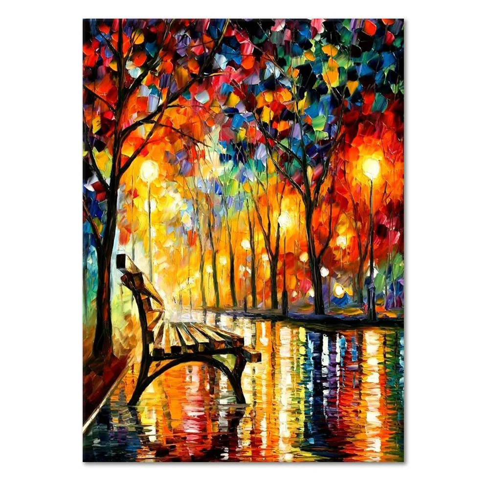 

1PC Colorful Night Scene Art Decoration Painting Gift Modern Wall Pictures Home Decor Accessories For Living Room Oil Painting