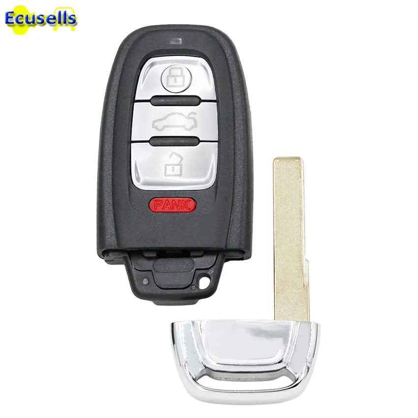 

3+1 Button Smart Remote Key Shell Case Fob 4 buttons for Audi A3 A4 A5 A6 Q5 Q8 S4 Uncut Blank Blade