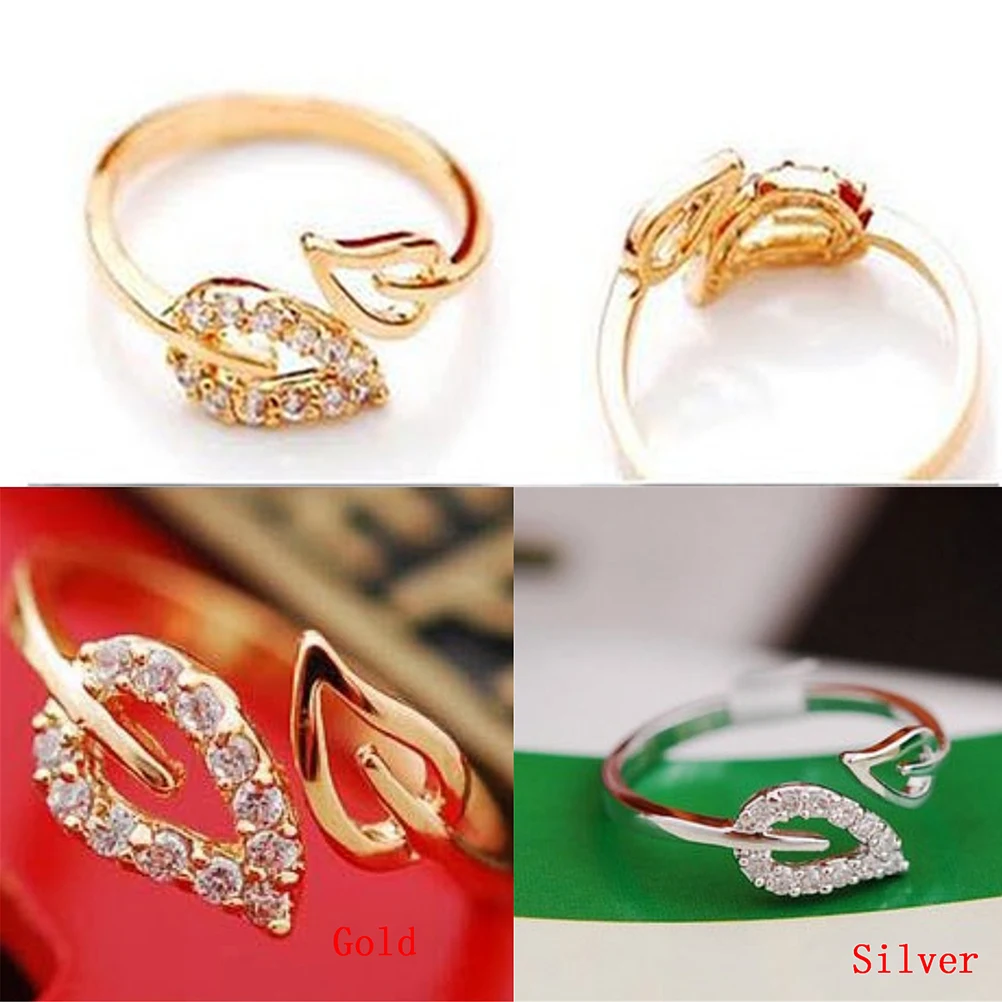 

Wholesale Simple Open Design Leaf Ring Personality Female Flower Rings Wedding Rings for Women Fashion Wedding Rings Jewelry