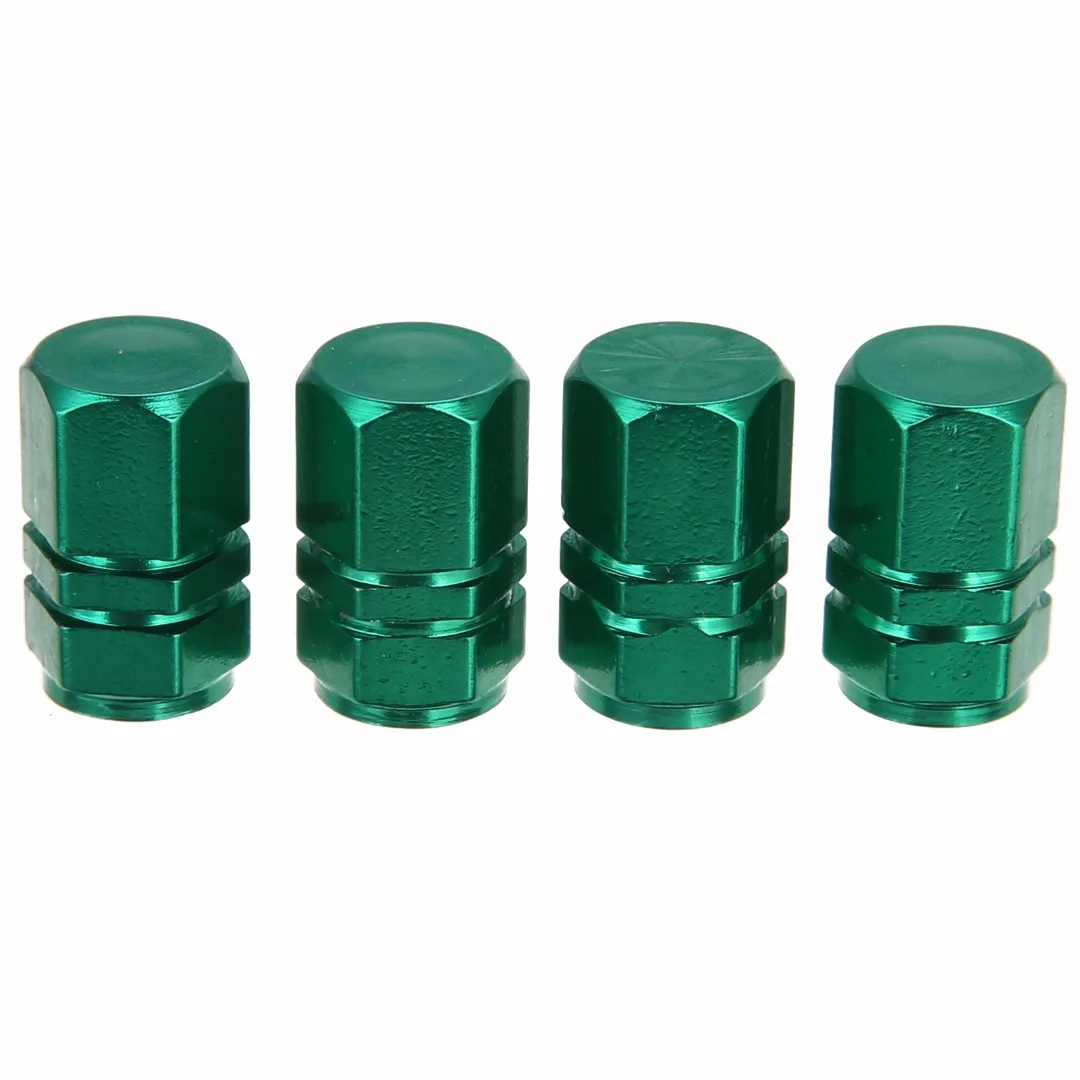 Mayitr 4pcs Universal Aluminum Car Wheel Tire Tyre Valve Air Stem Cap Cover Green Lightweight for Preventing Leakage